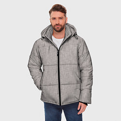 Куртка зимняя мужская Текстура серо-бежевый однотонный, цвет: 3D-черный — фото 2