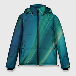 Мужская зимняя куртка Сине-зелёная жидкая текстура - нейросеть