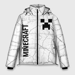 Куртка зимняя мужская Minecraft glitch на светлом фоне вертикально, цвет: 3D-черный