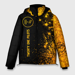 Куртка зимняя мужская Twenty One Pilots - gold gradient по-вертикали, цвет: 3D-черный