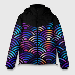 Куртка зимняя мужская Чёрный берег и рябь на волнах, цвет: 3D-черный