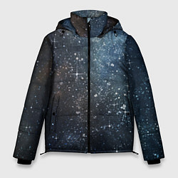 Куртка зимняя мужская Темное космическое звездное небо, цвет: 3D-красный