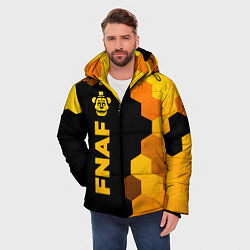 Куртка зимняя мужская FNAF - gold gradient по-вертикали, цвет: 3D-черный — фото 2