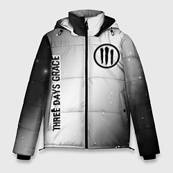 Куртка зимняя мужская Three Days Grace glitch на светлом фоне вертикальн, цвет: 3D-черный