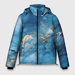 Мужская зимняя куртка Синий мрамор