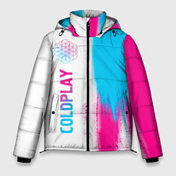 Куртка зимняя мужская Coldplay neon gradient style по-вертикали, цвет: 3D-черный