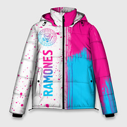 Куртка зимняя мужская Ramones neon gradient style по-вертикали, цвет: 3D-черный