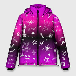 Куртка зимняя мужская Тату Лил Пипа на фиолетовом, цвет: 3D-красный