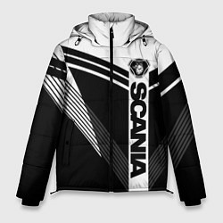 Мужская зимняя куртка Scania логотип на абстрактном фоне