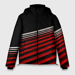 Куртка зимняя мужская Базовые элементы абстракции, цвет: 3D-красный