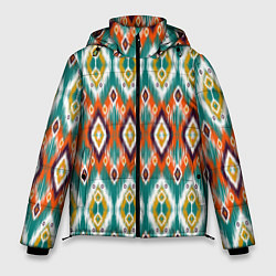 Мужская зимняя куртка Орнамент икат - имитация аткласной ткани