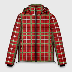 Куртка зимняя мужская Новогодняя клетка, цвет: 3D-светло-серый
