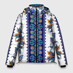 Мужская зимняя куртка Цветочный этнический орнамент