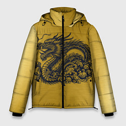 Куртка зимняя мужская Дракон на золоте, цвет: 3D-светло-серый