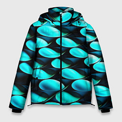 Куртка зимняя мужская Голубые чешуйки, цвет: 3D-черный