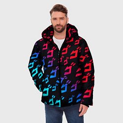 Куртка зимняя мужская JoJos Bizarre битво лого неон, цвет: 3D-красный — фото 2