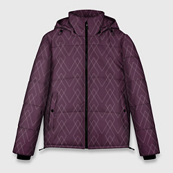 Мужская зимняя куртка Бордовый геометричные линии