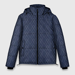 Мужская зимняя куртка Серо-синий геометричные линии