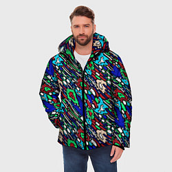 Куртка зимняя мужская Абстрактный цветной узор, цвет: 3D-светло-серый — фото 2