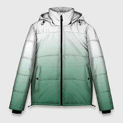 Мужская зимняя куртка Туманный градиент бело-зелёный