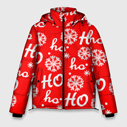 Куртка зимняя мужская Падающие снежинки, цвет: 3D-красный