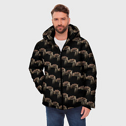 Куртка зимняя мужская Паттерн драконов из тьмы, цвет: 3D-черный — фото 2