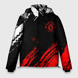 Куртка зимняя мужская ФК Манчестер Юнайтед спортивные краски, цвет: 3D-красный