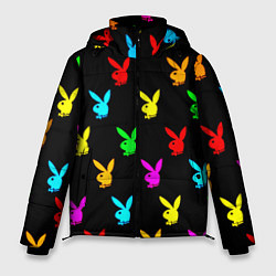 Куртка зимняя мужская Playboy pattern неон, цвет: 3D-черный