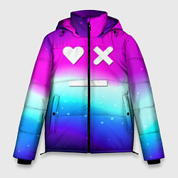 Куртка зимняя мужская Love death robots neon gradient serial, цвет: 3D-красный