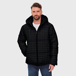 Куртка зимняя мужская Строгий чёрный в клетку, цвет: 3D-черный — фото 2