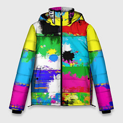 Куртка зимняя мужская Абстракция - пэчворк, цвет: 3D-черный
