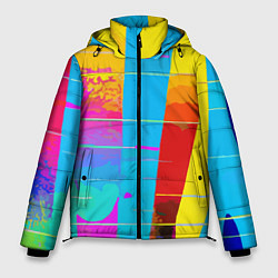 Куртка зимняя мужская Цветная абстракция - поп арт, цвет: 3D-черный