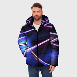 Куртка зимняя мужская Фиолетовая геометрическая абстракция, цвет: 3D-красный — фото 2