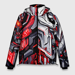 Куртка зимняя мужская Демонические кибер черепа, цвет: 3D-светло-серый