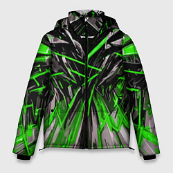 Куртка зимняя мужская Череп и зелёные полосы, цвет: 3D-красный