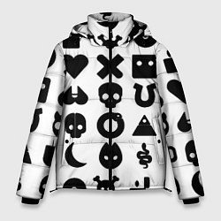 Мужская зимняя куртка Love death robots pattern white