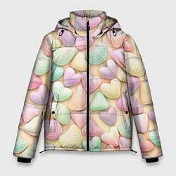 Мужская зимняя куртка Сердечки розовые конфетки