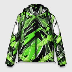 Мужская зимняя куртка Камень и зелёные полосы