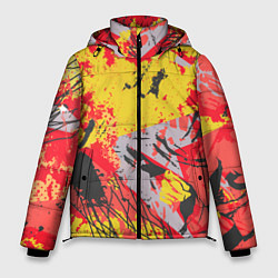 Куртка зимняя мужская Abstractionism pattern, цвет: 3D-красный