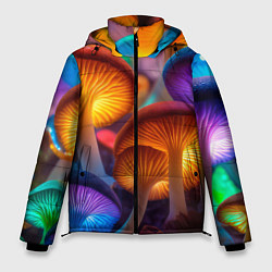 Мужская зимняя куртка Неоновые светящиеся грибы
