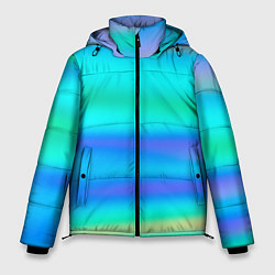 Куртка зимняя мужская Неоновые мягкие полосы через матовое стекло, цвет: 3D-светло-серый