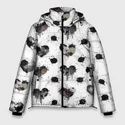 Куртка зимняя мужская Брызги и капли в форме сердечки, цвет: 3D-черный