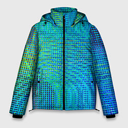 Куртка зимняя мужская Синусоидные волны из квадратиков, цвет: 3D-красный