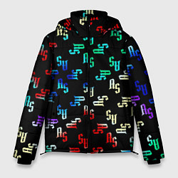 Куртка зимняя мужская Перелив радуги, цвет: 3D-черный
