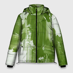 Мужская зимняя куртка Текстура белой и зелёной краски
