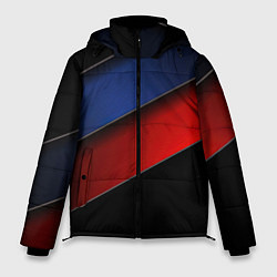 Куртка зимняя мужская Синие и красные полосы, цвет: 3D-красный