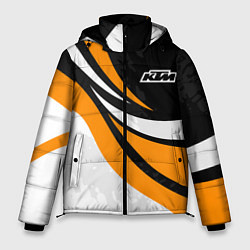 Мужская зимняя куртка КТМ - оранжевые вставки