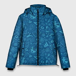 Мужская зимняя куртка Школьный синий паттерн