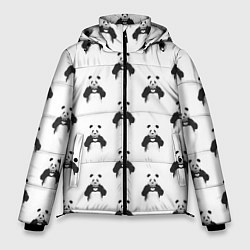 Куртка зимняя мужская Panda love - pattern, цвет: 3D-светло-серый
