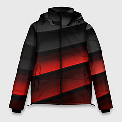 Мужская зимняя куртка Черно-красный объемный градиент